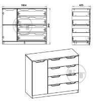 Comodă Компанит 4+1М Atelie Deschis imaginea #2 — magazin online Desire.md
