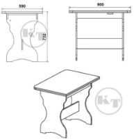 Masă pentru bucătărie Компанит КС-3 Atelie Deschis imaginea #2 — magazin online Desire.md