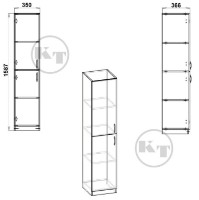 Шкаф Компанит КШ-13 Ателье Светлый фото №2 — интернет-магазин Desire.md