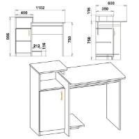 Письменный стол Компанит СКМ-2 Венге фото №2 — интернет-магазин Desire.md