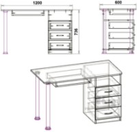 Masa de birou Компанит СКМ-9 Stejar Sonoma imaginea #2 — magazin online Desire.md