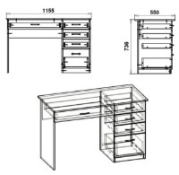 Письменный стол Компанит Студент Ателье Светлый фото №2 — интернет-магазин Desire.md