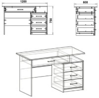 Masa de birou Компанит Студент-2 Stejar Sonoma imaginea #2 — magazin online Desire.md
