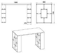 Письменный стол Компанит Студент-3 Ателье Светлый фото №2 — интернет-магазин Desire.md