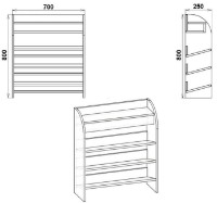 Rafturi pentru pantofi Компанит ТО-9 Nimfeia Alb imaginea #2 — magazin online Desire.md