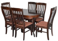 Set masă și scaune Evelin HV-31N Chocolate + 6 Wenyl Chocolate/F-789 Brown imaginea #1 — magazin online Desire.md