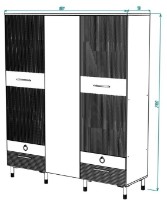 Шкаф ML-Mobila Вельвет № 6 1800 Крафт Белый/Лагуна Софт фото №2 — интернет-магазин Desire.md