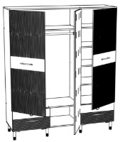 Шкаф ML-Mobila Вельвет № 6 1800 Крафт Белый/Лагуна Софт фото №3 — интернет-магазин Desire.md