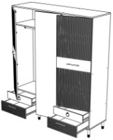 Шкаф ML-Mobila Вельвет № 6 1800 Крафт Белый/Лагуна Софт фото №4 — интернет-магазин Desire.md