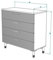 Комод ML-Mobila Вельвет №11 1000 Крафт Белый/Лагуна Софт фото №2 — интернет-магазин Desire.md