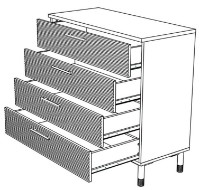 Комод ML-Mobila Вельвет №11 1000 Крафт Белый/Лагуна Софт фото №3 — интернет-магазин Desire.md