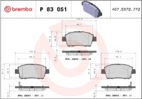 Комплект тормозных колодок Brembo P 83 051 фото №4 — интернет-магазин Desire.md