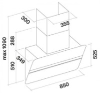 Вытяжка Falmec Flipper 85 NRS Black Satin Glass RAL 9005 800 (CFPN85.E2P2#ZZZQ490F) фото №2 — интернет-магазин Desire.md
