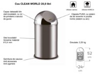 Coș de gunoi Alda Clean World (605A) 20L