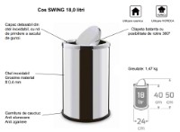 Урна Alda Swing (675A) 18L фото №2 — интернет-магазин Desire.md