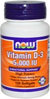 Витамины NOW Vitamin D-3 5000 IU 120cap фото №1 — интернет-магазин Desire.md