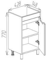 Dulap pentru lavoar Bayro Venus Neon 450 R (118354) imaginea #4 — magazin online Desire.md