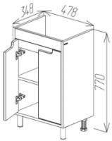 Шкаф под умывальник Bayro Venus Neon 500 (114538) фото №5 — интернет-магазин Desire.md