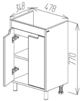 Dulap pentru lavoar Bayro Venus Neon 500 (118355) imaginea #4 — magazin online Desire.md