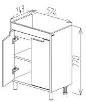 Dulap pentru lavoar Bayro Venus Neon 600 (118356) imaginea #4 — magazin online Desire.md