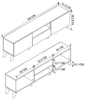 Тумба под ТВ Bofigo 11-16-01 White/Pine фото №3 — интернет-магазин Desire.md