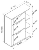 Rafturi pentru pantofi Bofigo 18-35-41 Oak/White imaginea #4 — magazin online Desire.md