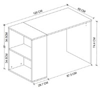 Masa de birou Bofigo 20-35-41 Oak/White imaginea #3 — magazin online Desire.md