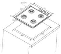 Plită incorporabilă cu gaz Candy CHW6LBX imaginea #3 — magazin online Desire.md