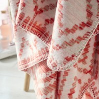 Pătura IBENA Jacquard  Baumwolldecke Kailua mith GOTS Zertifikat 140x200cm Redorange/ivory imaginea #5 — magazin online Desire.md