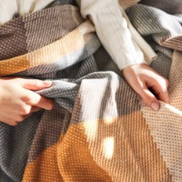 Плед IBENA Jacquard  Baumwolldecke Zelino mith GOTS Zertifikat Grey 140x200 фото №6 — интернет-магазин Desire.md