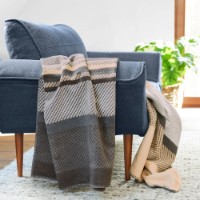 Плед IBENA Jacquard Decke Brandon GOTS 140x200cm  Grey/Beige фото №2 — интернет-магазин Desire.md