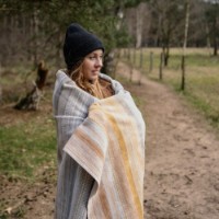 Плед IBENA Jacquard Decke Harlyn 220x260cm Grey/Orange фото №3 — интернет-магазин Desire.md