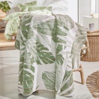 Pătura IBENA Jacquard Decke Honolulu 150х200cm Green/Off-white imaginea #2 — magazin online Desire.md