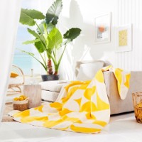 Плед IBENA Jacquard Decke Kahuku 150х200cm Yellow/Ivory фото №2 — интернет-магазин Desire.md