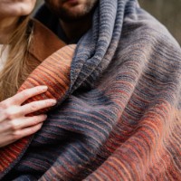 Плед IBENA Jacquard Decke Luena 150x200cm Dark Grey/Orange фото №2 — интернет-магазин Desire.md