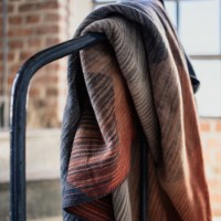 Плед IBENA Jacquard Decke Luena 150x200cm Dark Grey/Orange фото №5 — интернет-магазин Desire.md