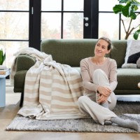 Pătura IBENA Jacquard Vigo 150x200cm Beige imaginea #2 — magazin online Desire.md