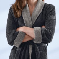 Банный халат Looks by Wolfgang Joop Made in Green Grey XXL фото №4 — интернет-магазин Desire.md