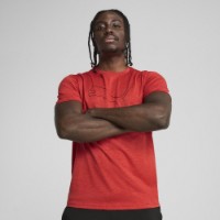Мужская футболка Puma M Tad Essential Heather Logo Tee Red Fire Heather, s.L фото №2 — интернет-магазин Desire.md