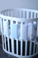 Protectie laterala pentru patut Veres Sleepy Moon Blue (154.03.06.1)