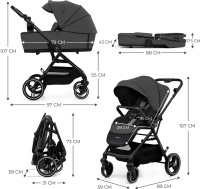 Коляска Kinderkraft Yoxi 2in1 Moonlight Grey (KSYOXI00GRY2000) фото №2 — интернет-магазин Desire.md
