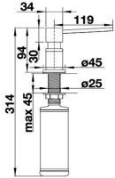 Дозатор моющего средства Blanco Lato (527721) фото №2 — интернет-магазин Desire.md