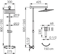 Set pentru duș Ferro NP75SQ-TRV7U-BL  imaginea #2 — magazin online Desire.md