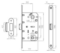 Дверной замок Ajax PLASTLP96WC-50 BL фото №2 — интернет-магазин Desire.md