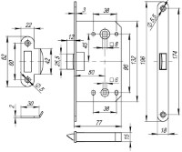 Дверной замок Ajax PLASTLP96WC-50 SN фото №2 — интернет-магазин Desire.md