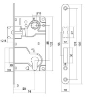 Дверной замок Profmet 443133 фото №2 — интернет-магазин Desire.md