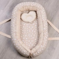 Cuib pentru bebelúș Veres Smiling Animals Beige (450.16)