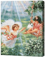 Tablou pe numere Art Gallery Econom Îngeraș cu o fetiță pe leagăn GX8488 imaginea #1 — magazin online Desire.md