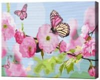 Tablou pe numere Art Gallery Econom Fluture pe crenguța înflorită GX32823 imaginea #1 — magazin online Desire.md