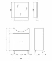 Комплект мебели для ванной Savinidue Best 55 156x55x28cm фото №2 — интернет-магазин Desire.md